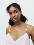 Woven Striped Cami Shortie Pyjama Set