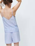 Woven Striped Cami Shortie Pyjama Set