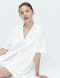 Cotton Modal Ditsy Revere Shortie Set