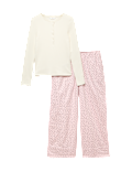 Cotton Rich Polka Dot Henley Pyjama Set