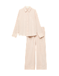 Brushed Cotton Blend Checked Pyjama Set