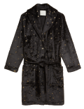 Fleece Star Print Short Dressing Gown