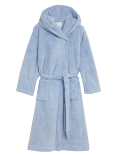 Fleece Hooded Long Dressing Gown