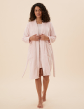Fleece Ribbed Dressing Gown