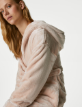 Fleece Hooded Long Dressing Gown