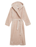Fleece Hooded Long Dressing Gown