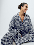 Pure Cotton Gingham Revere Pyjama Set