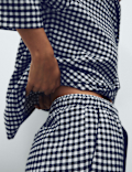 Pure Cotton Gingham Revere Pyjama Set