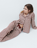 Pure Cotton Gingham Revere Pyjama Set
