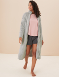 Fleece Zip Long Dressing Gown