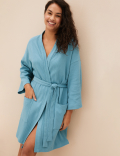 Pure Cotton Waffle Dressing Gown