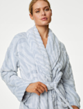 Fleece Animal Print Long Dressing Gown