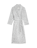 Fleece Animal Print Long Dressing Gown