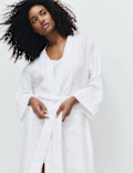 Pure Cotton Muslin Floral Dressing Gown