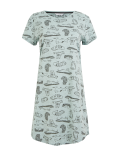 Short Nightdress with Cat Print