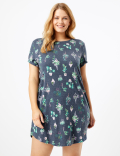 Plant Print Short Nightdress