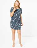 Plant Print Short Nightdress