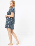 Plant Print Short Nightdress