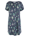 Plant Print Short Nightdress