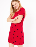 Heart Print Short Nightdress