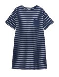 Cotton Striped Short Nightdress