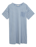 Cotton Striped Short Nightdress