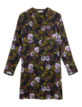 Satin Floral Short Nightshirt