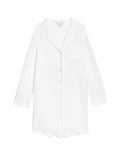 Pure Cotton Muslin Revere Nightshirt