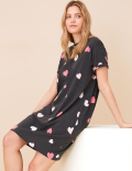 Cotton Rich Heart Short Nightdress
