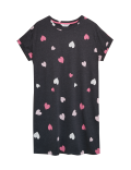Cotton Rich Heart Short Nightdress