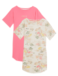 2 Pack Cotton Rich Short Nightdresses
