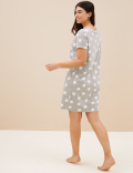 Cotton Rich Spot Print Short Nightdress