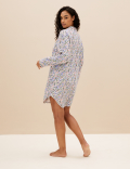 Cotton Rich Floral Short Nightshirt