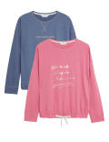 2pk Cotton Rich Worry Less and Brunch Tops