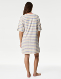 Cotton Modal Slogan Striped Nightdress