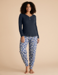 Pure Cotton Henley Pyjama Top