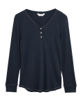 Pure Cotton Henley Pyjama Top