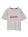 Cotton More Love Slogan Pyjama Top