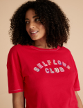 Pure Cotton Self Love Slogan Pyjama Top