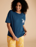 Cotton Happy Place Slogan Pyjama Tee
