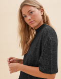 Viscose Mix Plain High Neck Top