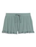 Cotton Rich Broderie Trim Pyjama Shorts