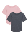 2pk Cotton Modal Pyjama Tops
