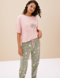 Pure Cotton Palm Tree Pyjama Top