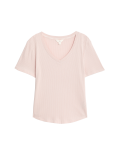 Ribbed Cotton Modal Pyjama Top