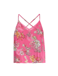 Floral Print Lace Trim Cami Top