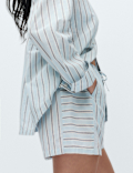 Pure Cotton Cambric Striped Pyjama Shorts