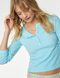 Cotton Rich Waffle Pyjama Top