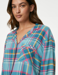 Cotton Blend Checked Pyjama Top