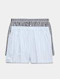 2 Pack Pure Cotton Striped Pyjama Shorts